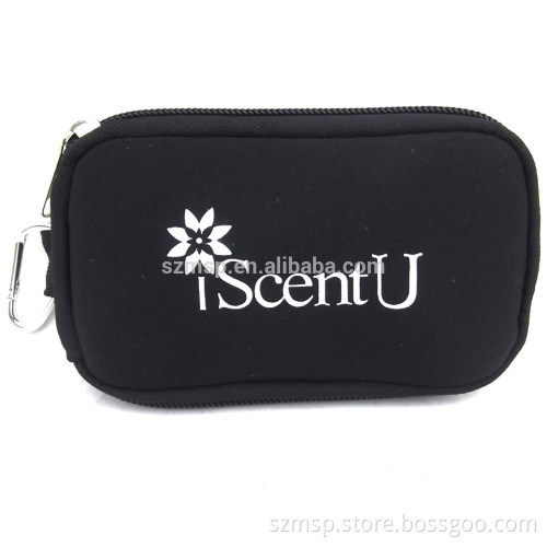 Neoprene Essential black 10 vials keychain case for drams